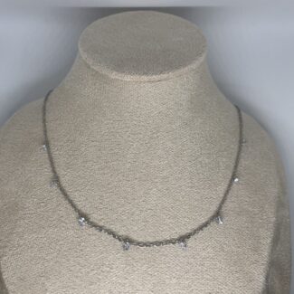 collier strass argent