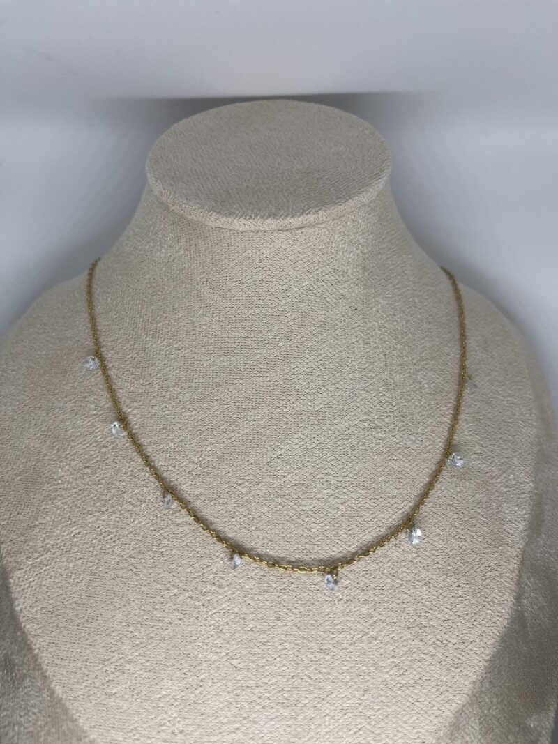 collier strass or