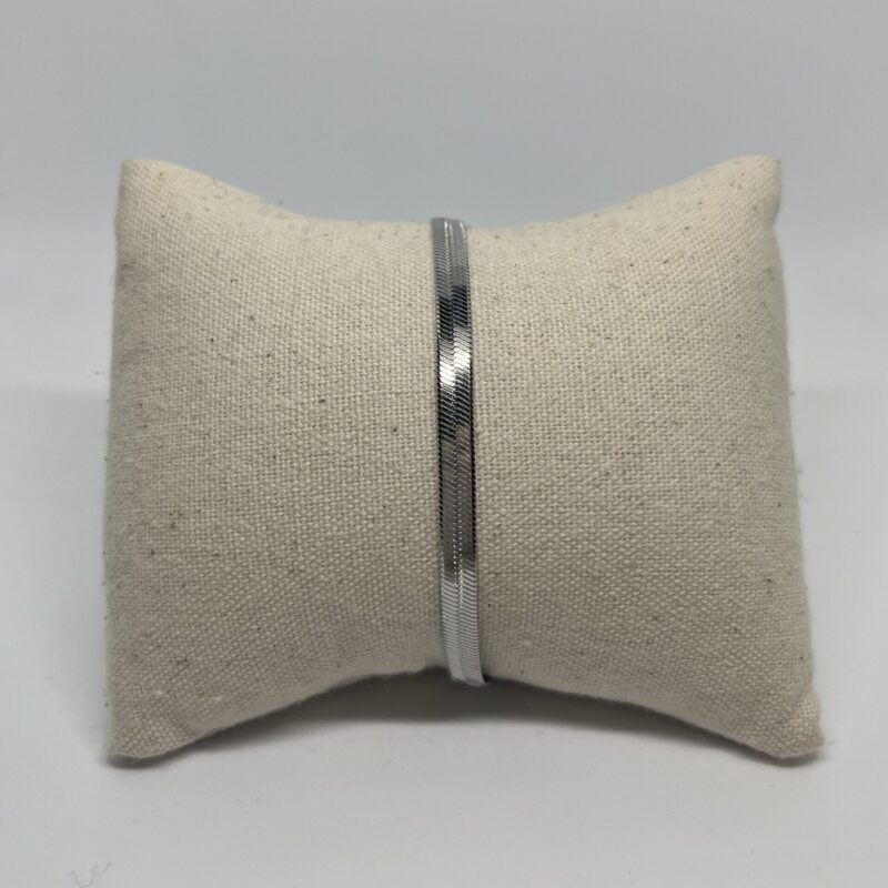bracelet mail plate argent 4mm