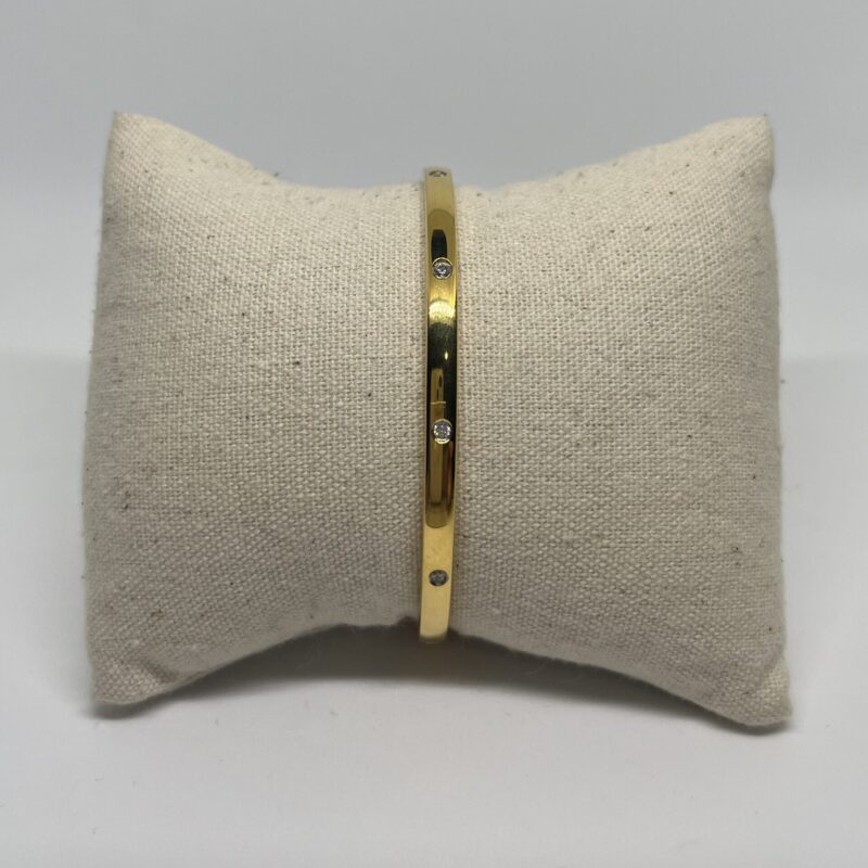 bracelet jonc strass or