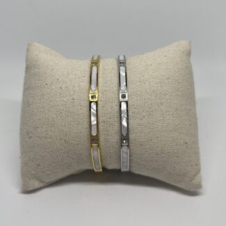 bracelet jonc nacre et strass