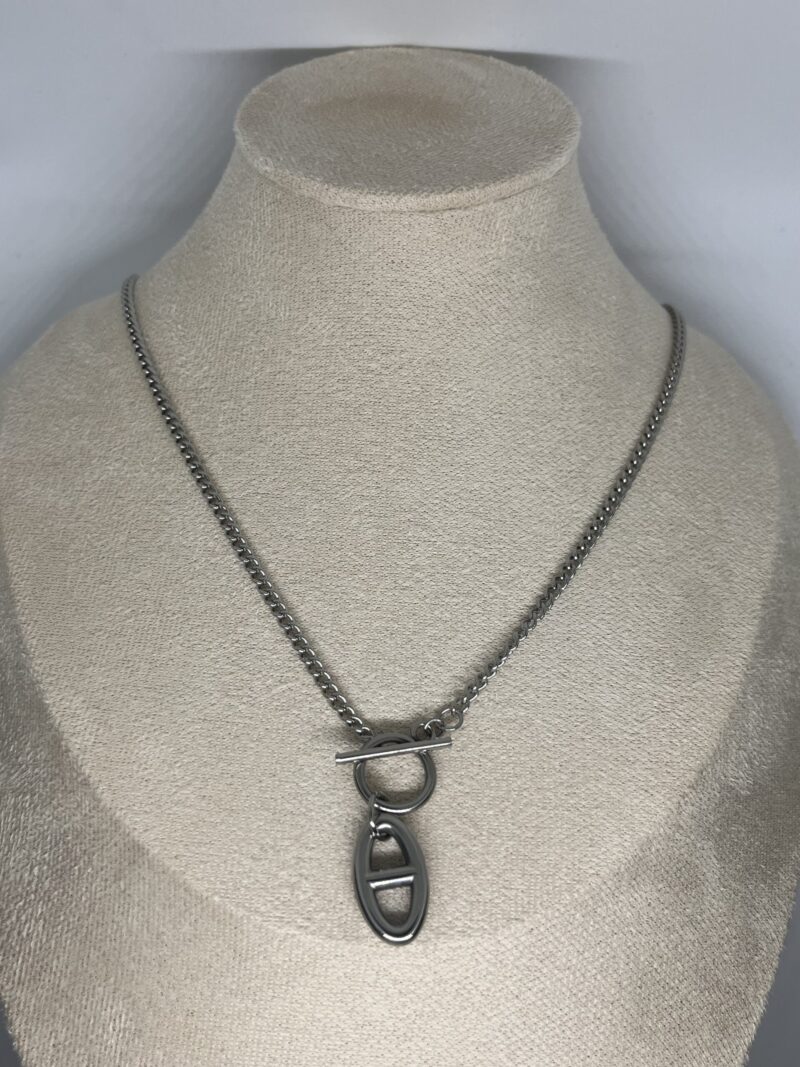 collier long à breloque argent