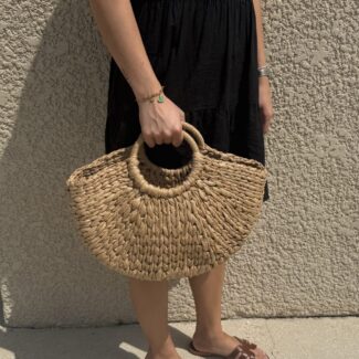 sac paille marron